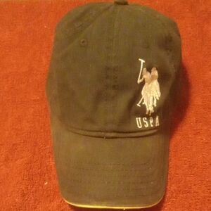 U.S. Polo Assn. Black Baseball Cap with White Logo
